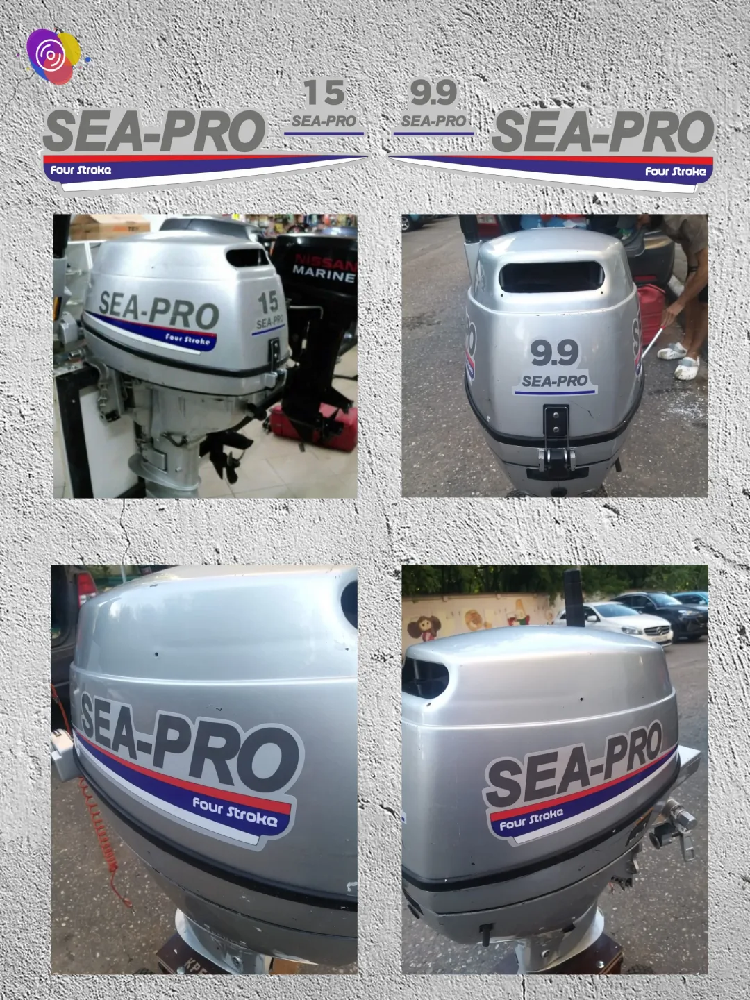 Наклейки на лодочный мотор SEA-PRO 9.9, 15 F — комплект — изображение 3