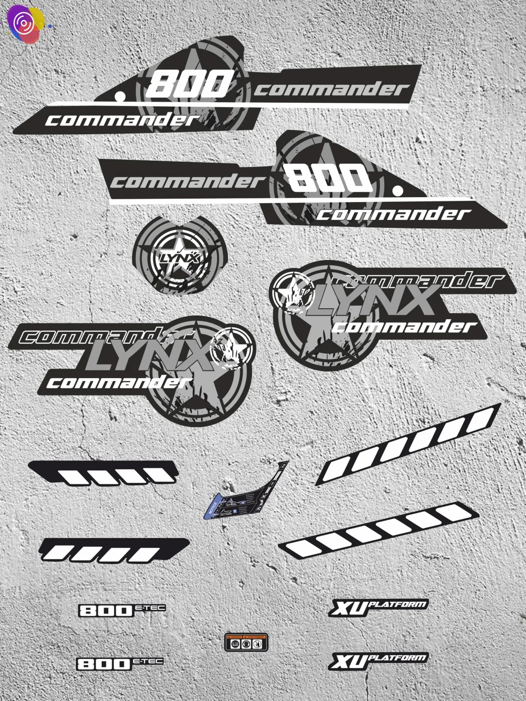 Наклейки на снегоход LYNX XTRIM COMMANDER 800 — комплект — изображение 2