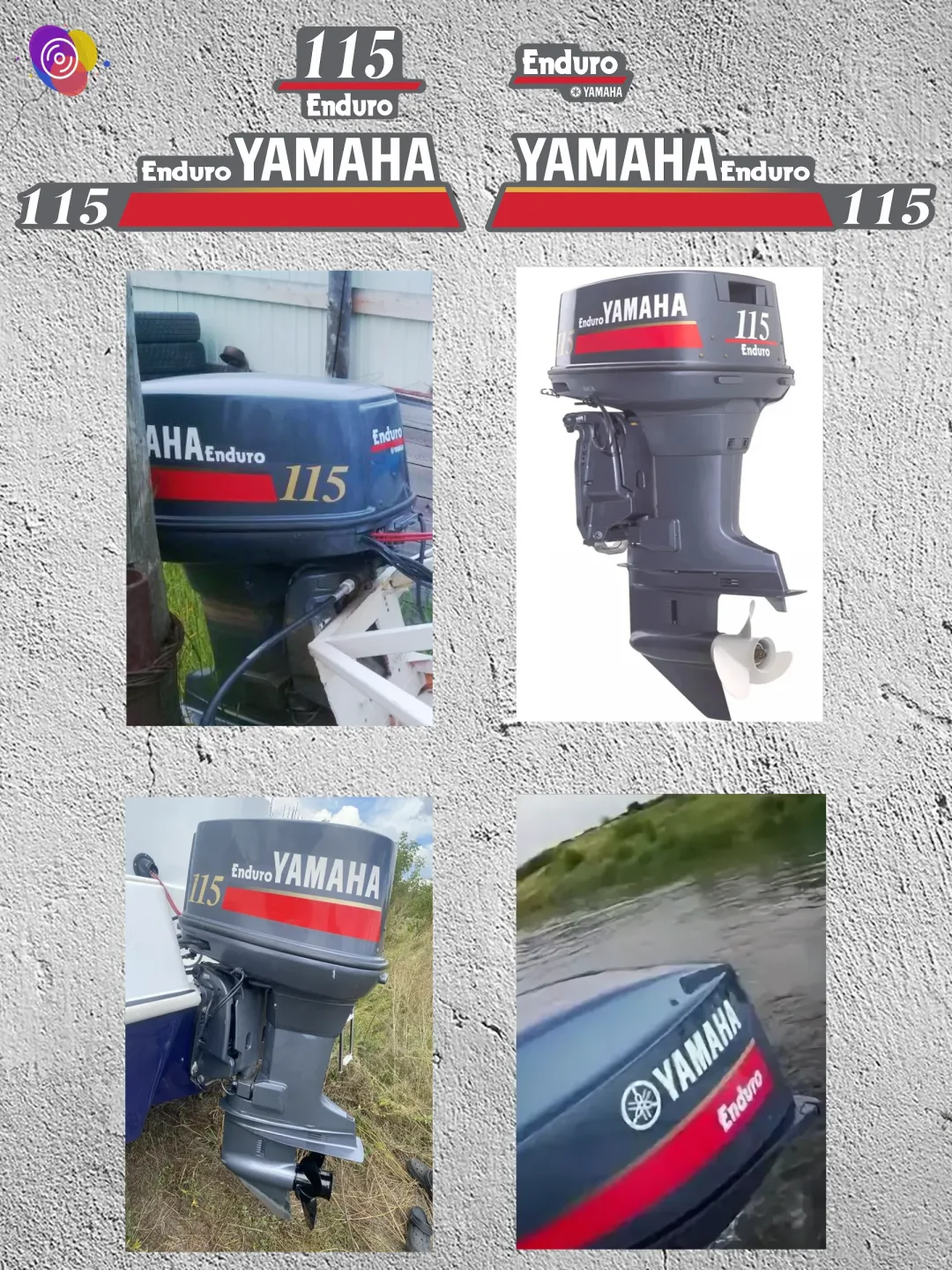 Наклейки на лодочный мотор YAMAHA Enduro 115 — комплект — изображение 3