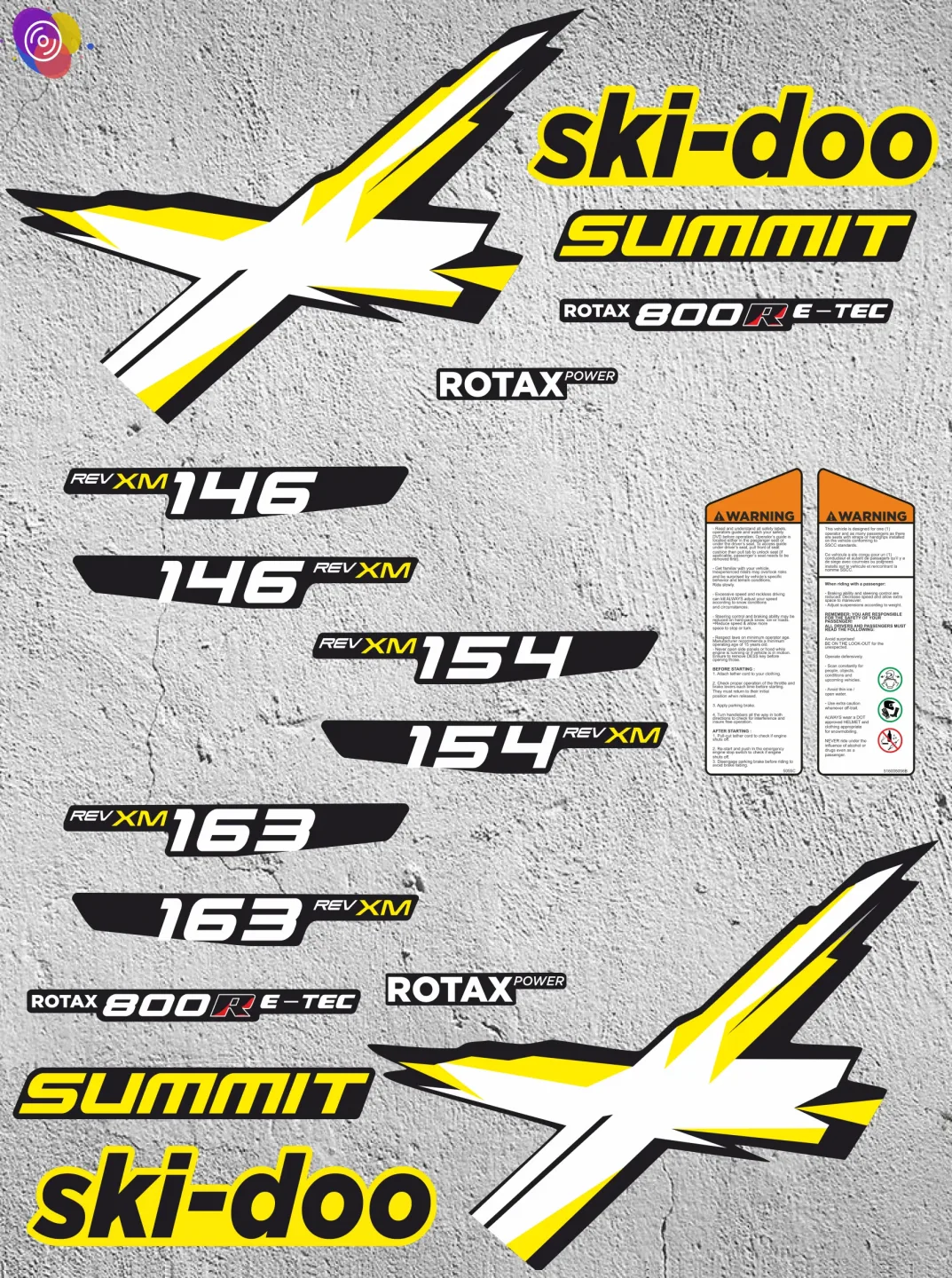 Наклейки на снегоход SKI-DOO SUMMIT — комплект — изображение 2