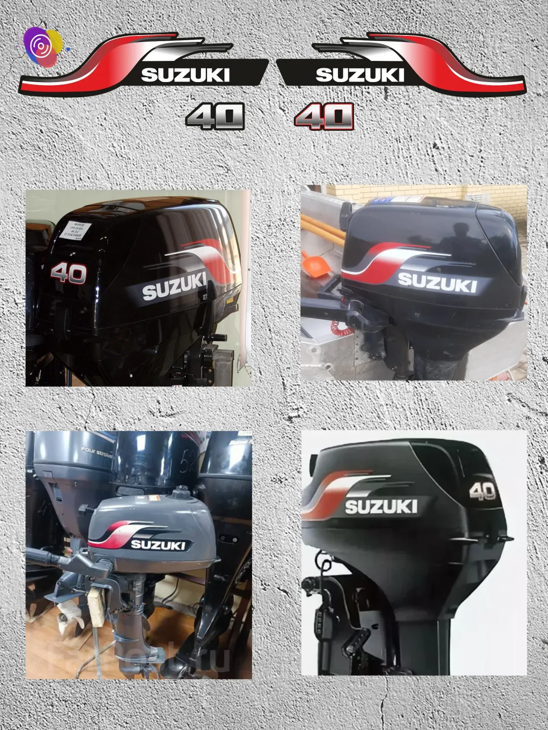 Наклейки на лодочный мотор SUZUKI 40 — комплект — изображение 3