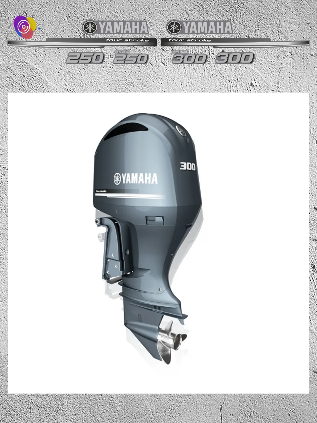 Наклейки на лодочный мотор YAMAHA 250, 300 FS — комплект — изображение 3