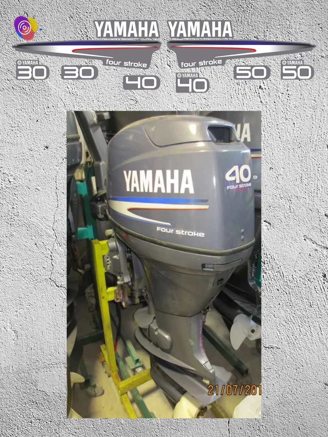 Наклейки на лодочный мотор YAMAHA 30, 40, 50 FS — комплект — изображение 3