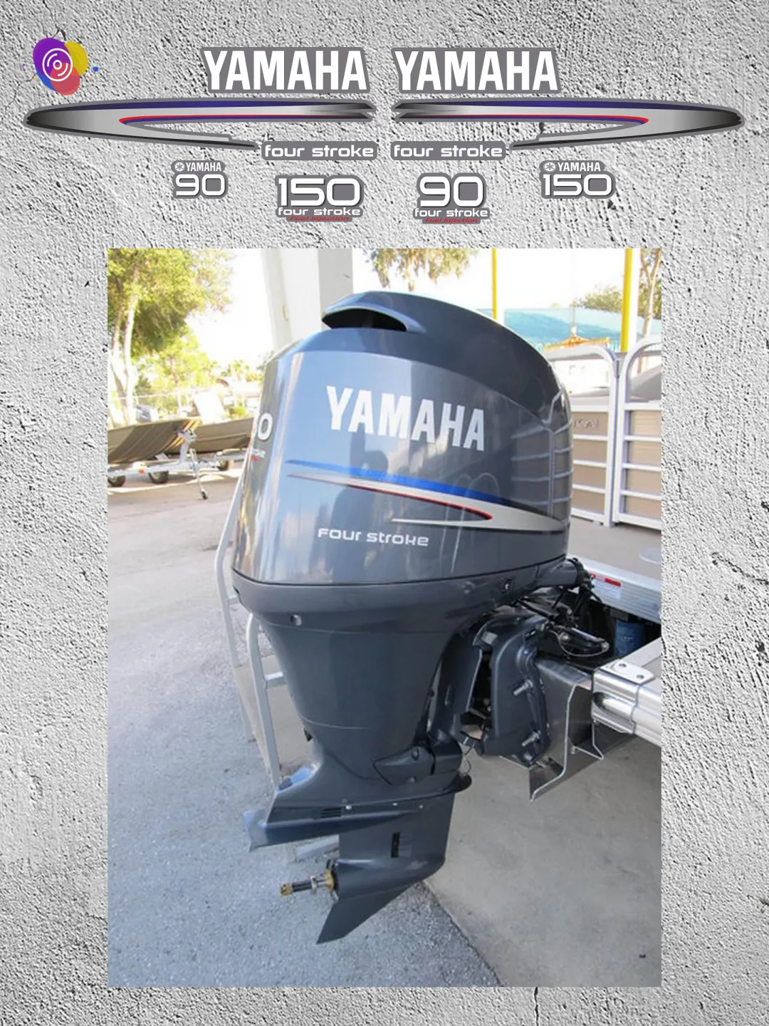 Наклейки на лодочный мотор YAMAHA 90, 150 FS — комплект — изображение 3